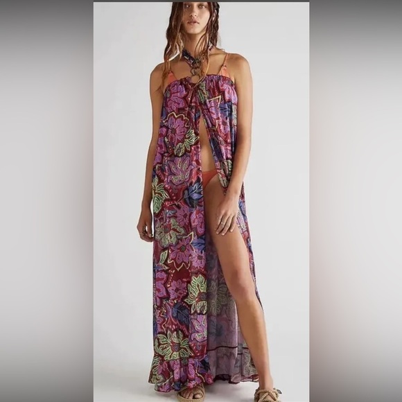 Free People Intimately Tropical Tides Slip Dress Coverup Sz XS NWOT $148 - Picture 2 of 6